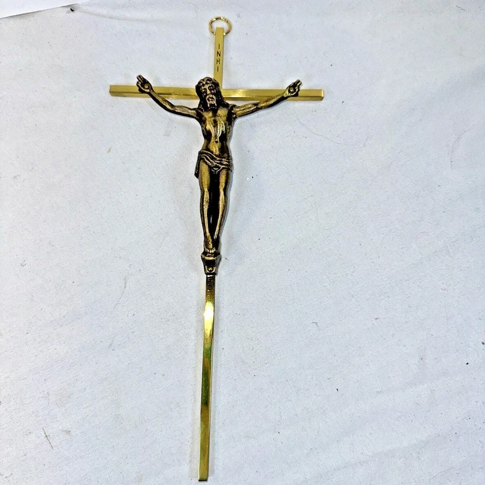 Brass Crucifix With Jesus On Cross 10